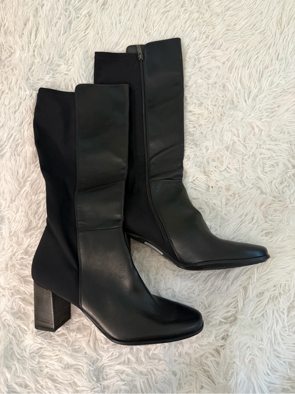 Paul Green Black Thermo Decksohle Mid Calf Block Heel Boots Women's 7.5